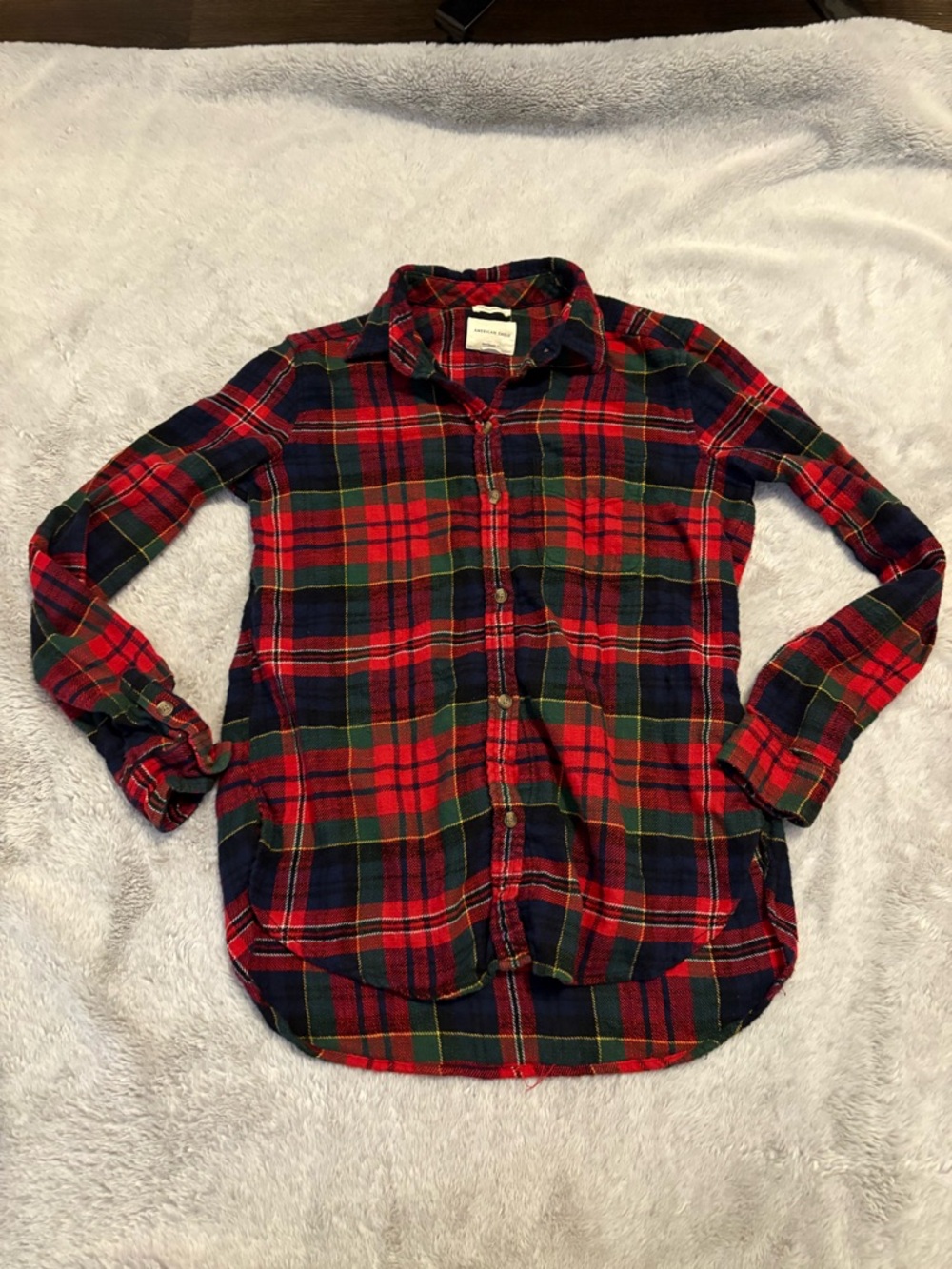 American Eagle "Boyfriend Fit" Plaid Top